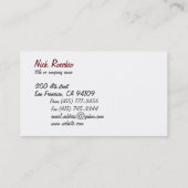 Bay Area Visitekaartje (Achterkant)