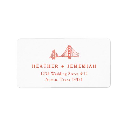 Bay Bridge Bruiloft Etiket (Voorkant)