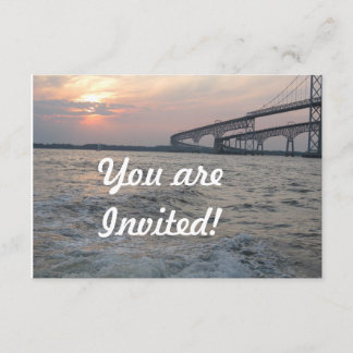 Bay Bridge Sunset Invitation Kaart