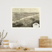 Bay City, MI Panoramic Map - 1867 Poster (Keuken)