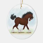 Bay Clydesdale Horse Keramisch Ornament (Links)