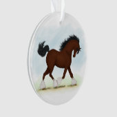 Bay Clydesdale Horse Ornament (voorkant)