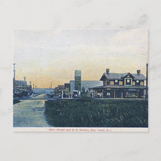 Bay Head, New Jersey, Main St, stijl Briefkaart (Voorkant)
