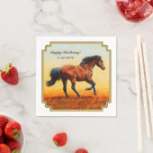 Bay Horse Galloping Servetten (Insitu)