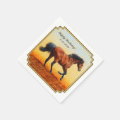 Bay Horse Galloping Servetten (Hoek)