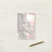  Bay Horse in een onbuigzame zonsondergang Post-it® Notes (Op bureau)