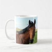 Bay Horse in Pasture Two-Tone Coffee Mok (Links)