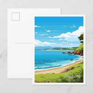 Bay Islands Nieuw-Zeeland Reizen illustratie Briefkaart