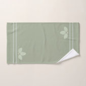 Bay Laurel bladeren & strepen op Sage badhanddoek  Bad Handdoek (Handdoek)