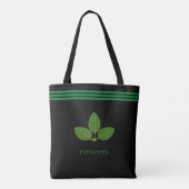 Bay Leaf Plant op groene en zwarte Canvas tas (Achterkant)
