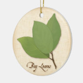 Bay Leaves Keramisch Ornament (Links)