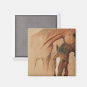 Bay Paarden Kunstmagneet Magneet (Voorkant / Achterkant)