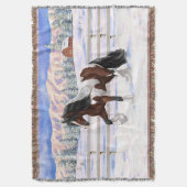 Bay Pinto Brown Skewbald Gypsy Vanner Tinker Horse Deken (Voorkant Verticaal)