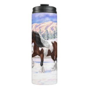 Bay Pinto Brown Skewbald Gypsy Vanner Tinker Horse Thermosbeker