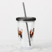 Bay Pinto Paint Quarter Paarden Acryl Drinkbeker (Links)