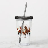 Bay Pinto Paint Quarter Paarden Acryl Drinkbeker (Achterkant)
