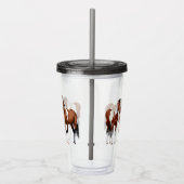Bay Pinto Paint Quarter Paarden Acryl Drinkbeker (Rechts)