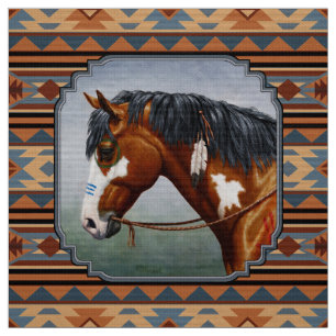 Bay Pinto War Horse Southwestern Design Stof