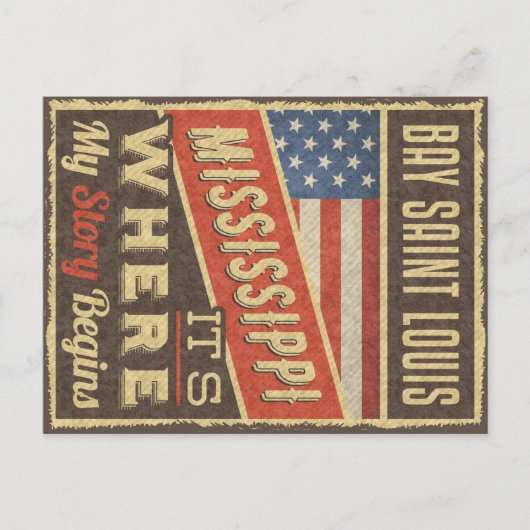 Bay Saint Louis Mississippi Briefkaart (Voorkant)