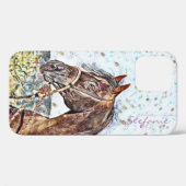 Bay Stallion dans un Bosal iPhone 12 Coque (Verso (horizontal))