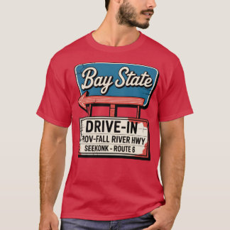 Bay State Drive in het theater Retro T-shirt