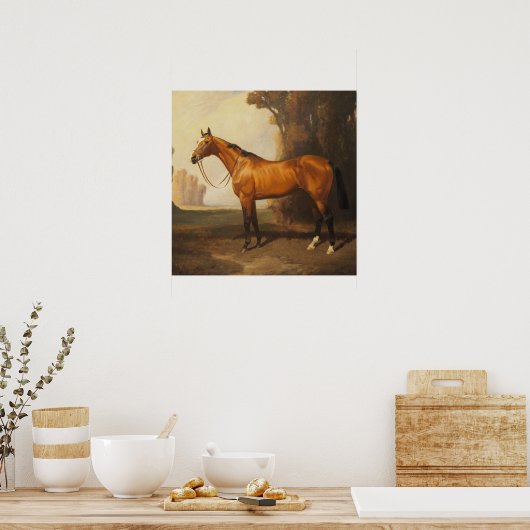 Bay Thoroughbred Painting van James Palmer Poster (Keuken)
