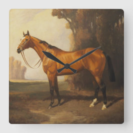 Bay Thoroughbred  Painting van James Palmer Vierkante Klok