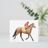 Bay Thoroughbred Race Horse Briefkaart (Staand voorkant)