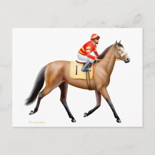 Bay Thoroughbred Race Horse Briefkaart (Voorkant)