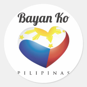 Bayan Ko Pilipinas, autocollant rond de drapeau de