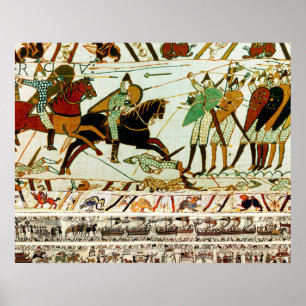 BAYEUX TAPESTRY, BATTLE OF HASTINGS, NORMAN KNIGHT POSTER