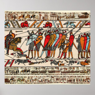 BAYEUX TAPESTRY, BATTLE OF HASTINGS,NORMAN KNIGHTS POSTER