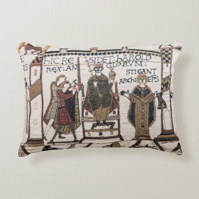 Bayeux Tapestry - King Harold Coronation Accent Kussen (Voorkant)