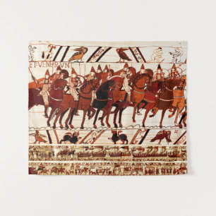 BAYEUX TAPESTRY NORMAN ARMY, KNIGHTS HORSEBACK WANDKLEED