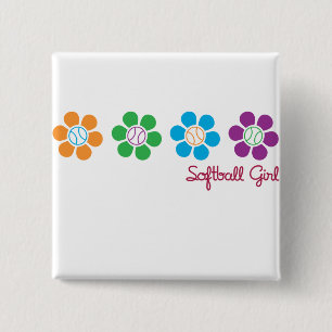 Bayflower Softball Vierkante Button 5,1 Cm