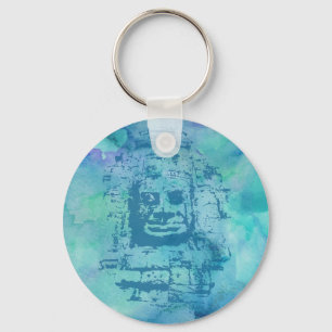 Bayon Face Blue Sleutelhanger