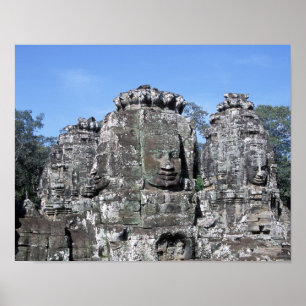 Bayon Temple in Angkor Wat - Cambodja Poster