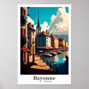 Bayonne France Reizen  illustratie Poster