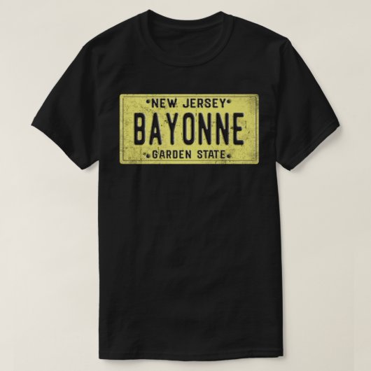 Bayonne New Jersey NJ Retro Hometown licence bord T-shirt (Design voorkant)