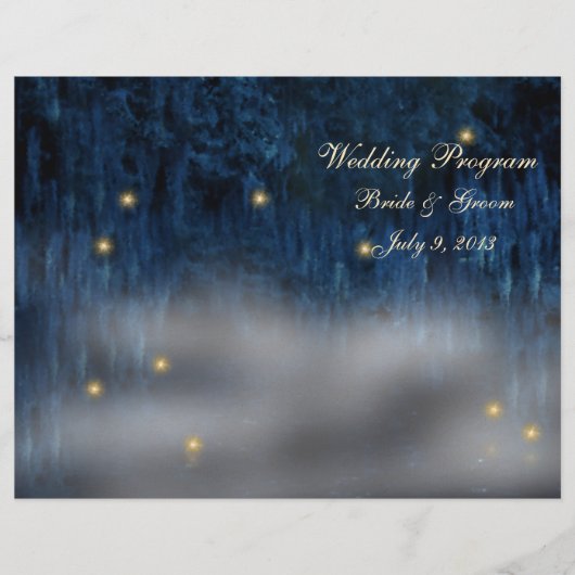 Bayou Bliss Folded Wedding Programme (Voorkant)