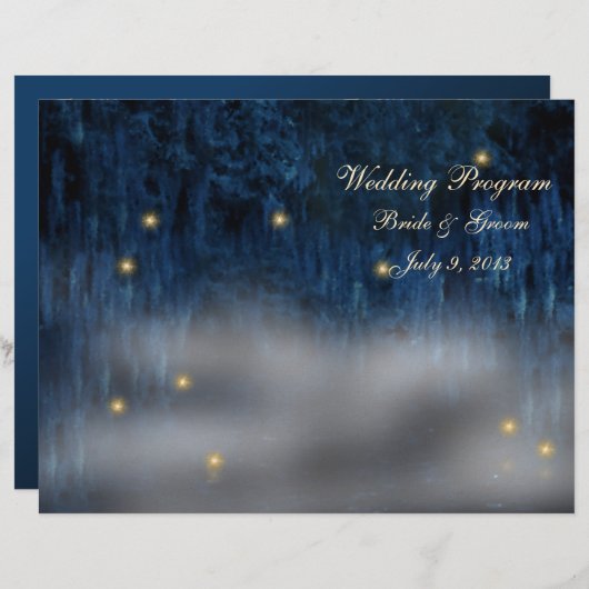 Bayou Bliss Folded Wedding Programme (Voorkant / Achterkant)