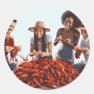 Bayou Bonds: Een New Orleans rivierkreeft koken en Ronde Sticker