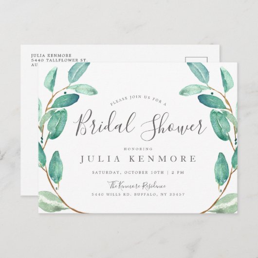 Bayou Botanical | Invitation de Fête de Mariée (Devant / Derrière)