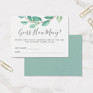 Bayou Botanicals Baby shower gokspel Visitekaartje