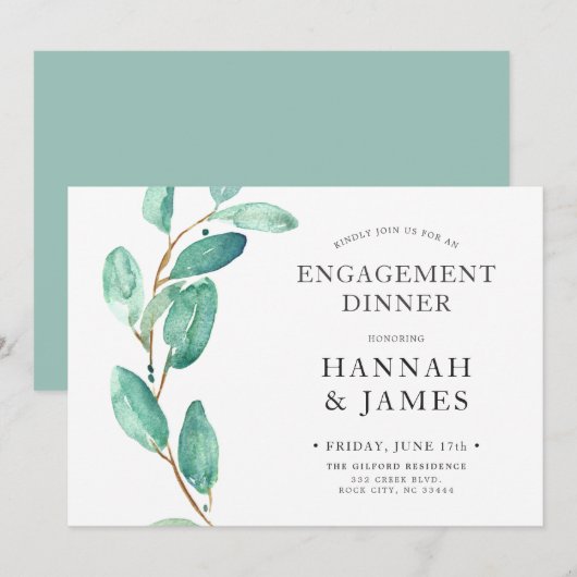 Bayou Botanicals Engagement Party Kaart (Voorkant / Achterkant)