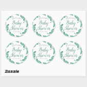 Bayou Botanicals Greenery Baby shower Ronde Sticker (Vel)