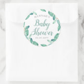 Bayou Botanicals Greenery Baby shower Ronde Sticker (Tas)