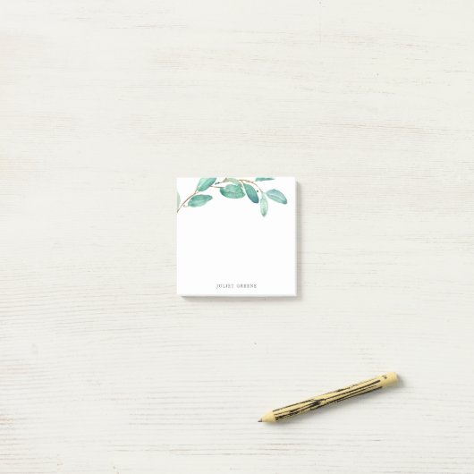 Bayou Botanicals | Greenery Custom Name Post-it® Notes (Op bureau)