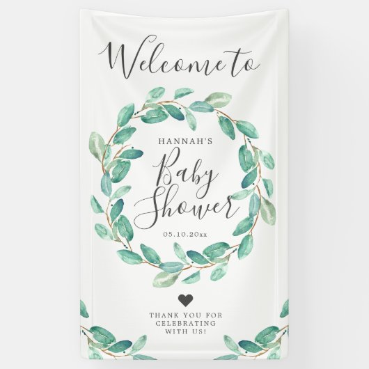 Bayou Botanicals | Welkom Baby shower Spandoek (Verticaal)