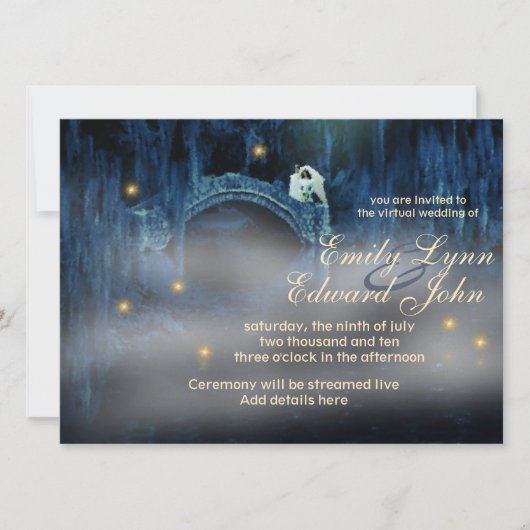 Bayou Bridge Virtual Wedding Invitation Kaart (Voorkant)